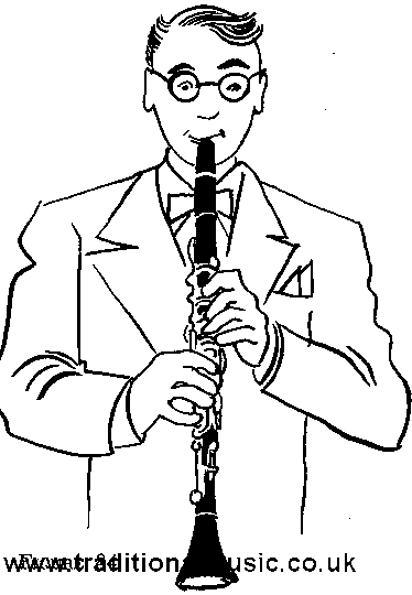 holding the clarinet